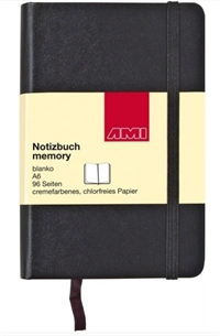Notesbog A5, Memory, 96 sider, linieret, kvadr. eller ulinieret.